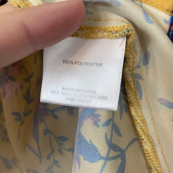 Modcloth Top Women's Size Small Yellow Chic Sophistication Floral Sleeveless Top - Picture 8 of 12